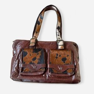 Vintage leather cowhide shoulder bag